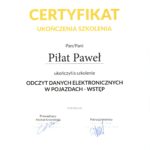 Certyfikat - odczyt danych elektronicznych w pojazdach